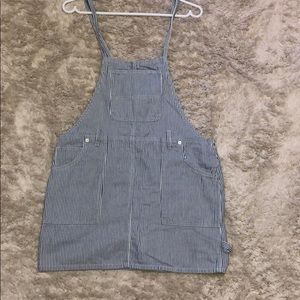 brand new striped denim overall dress
